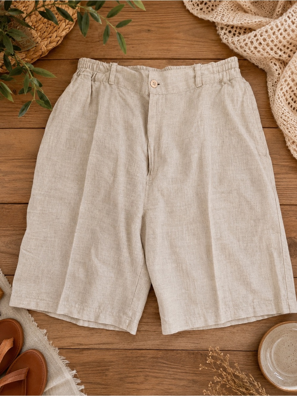 Raphael Positano Made in Italy Linen Bermuda Shorts – Size L